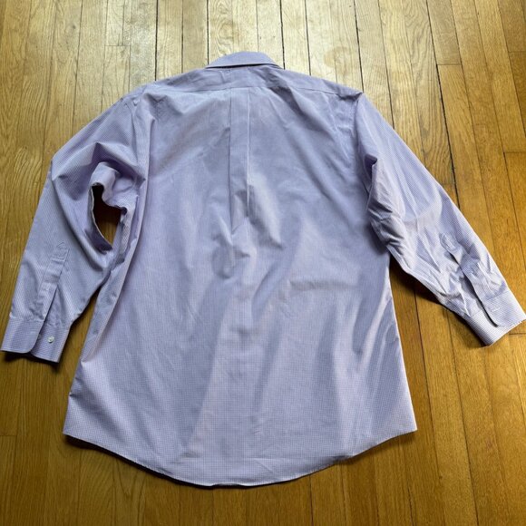 Brooks Brothers Size 17 2/3 Purple Gingham Regent Non-Iron Cotton Dress Shirt - Picture 10 of 12